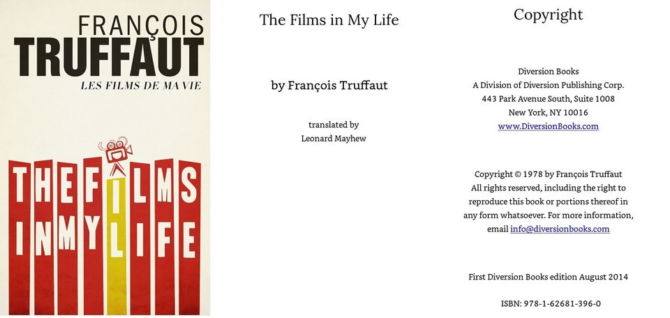 정성일 평론가가 출처로 지목한 'The Films in My Life(Francois Truffaut, Diversion Books)'