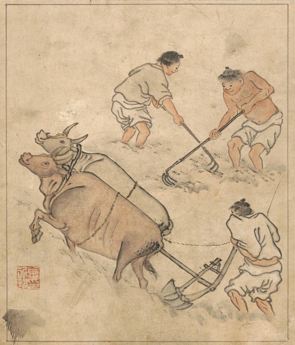 논갈이, 김홍도, 단원 풍속도첩(보물 527호), 18세기_ ⓒ국립중앙박물관