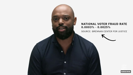 그림 3. 뉴욕타임스 유튜브 'Why Voting in This U.S. Election Will Not Be Equal | 2020 Elections' 화면 캡처