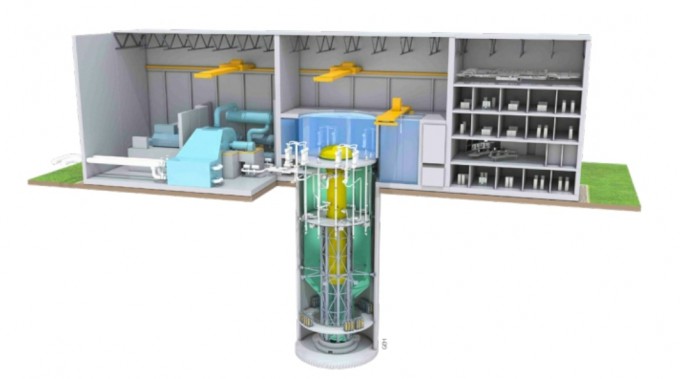 미국의 GE와 일본의 히타치가 합작해서 만든 GEH의 소형모듈원전 모식도. 뉴스케일파워의 SMR과 마찬가지로 물이 원자로 내에서 자연순환해 냉각시키는 특징을 가지고 있다. 출처: GEH, 동아사이언스 재인용
