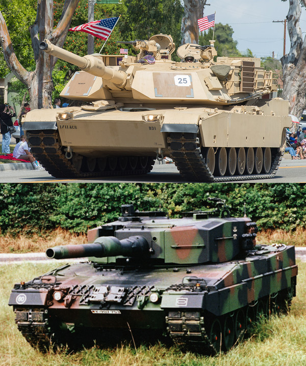 그림 11. 제3세대 전차의 대표주자, M1 Abrams와 Leopard 2A4