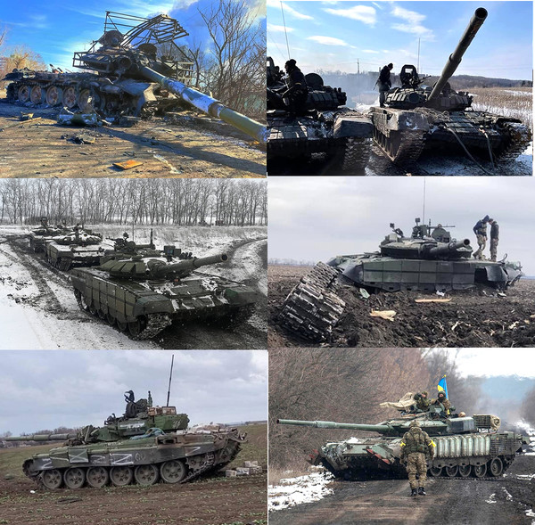 그림 24. 우크라이나에서 포획된 러시아 탱크들
