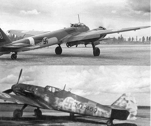 그림 13. 핀란드 공군 융커스 Ju88A-4(위) 메서슈미트 Bf109G-6(아래)