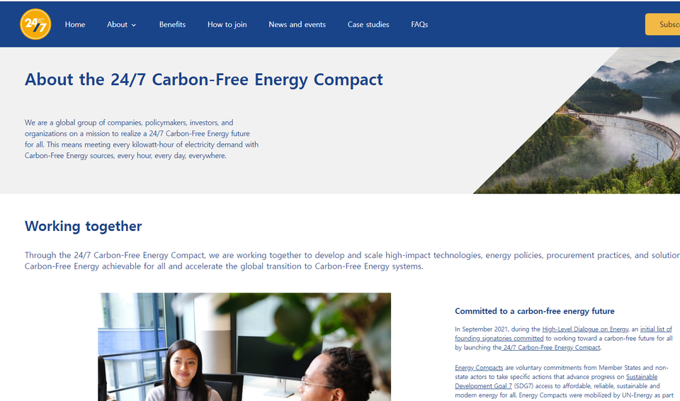 출처: 24/7 Carbon-Free Energy Compact 홈페이지