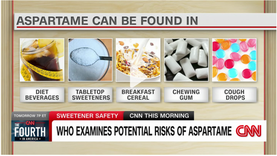 아스파탐은 매우 널리 쓰이는 인공 감미료입니다. 출처: CNN 유튜브 캡처